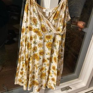 Floral faux wrap dress